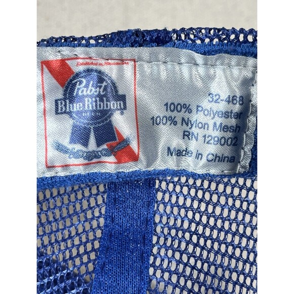 Pabst Blue Ribbon Beer Trucker Hat Mesh PBR Cap Red White Blue - Picture 6 of 6